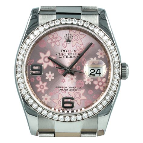 rolex flowers|rolex datejust 36mm pink.